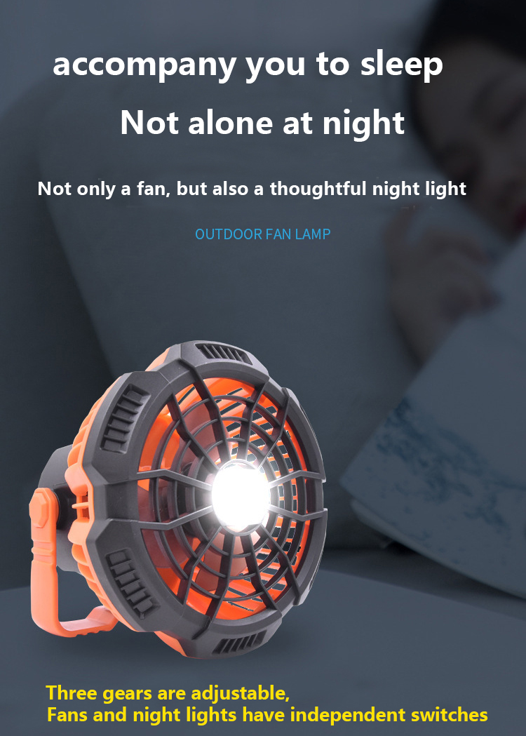 Cheap Goat Tents 5200mAh Camping Fan With LED Light Remote Control USB Rechargeable Camping Adjustable Light Tent Travel Portable Cooler Fan Lamp   